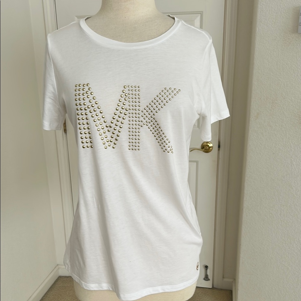 Michael Kors White Studded Logo T-Shirt